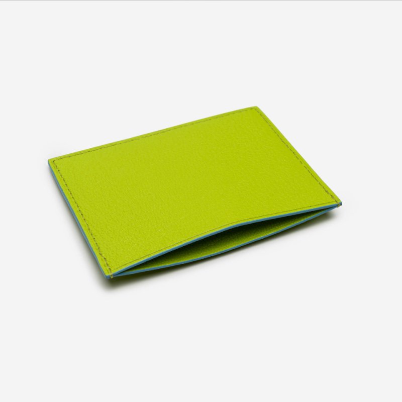 PINEL ET PINEL POP 3C GOATSKIN CARD HOLDER  PISTACHE (GT)