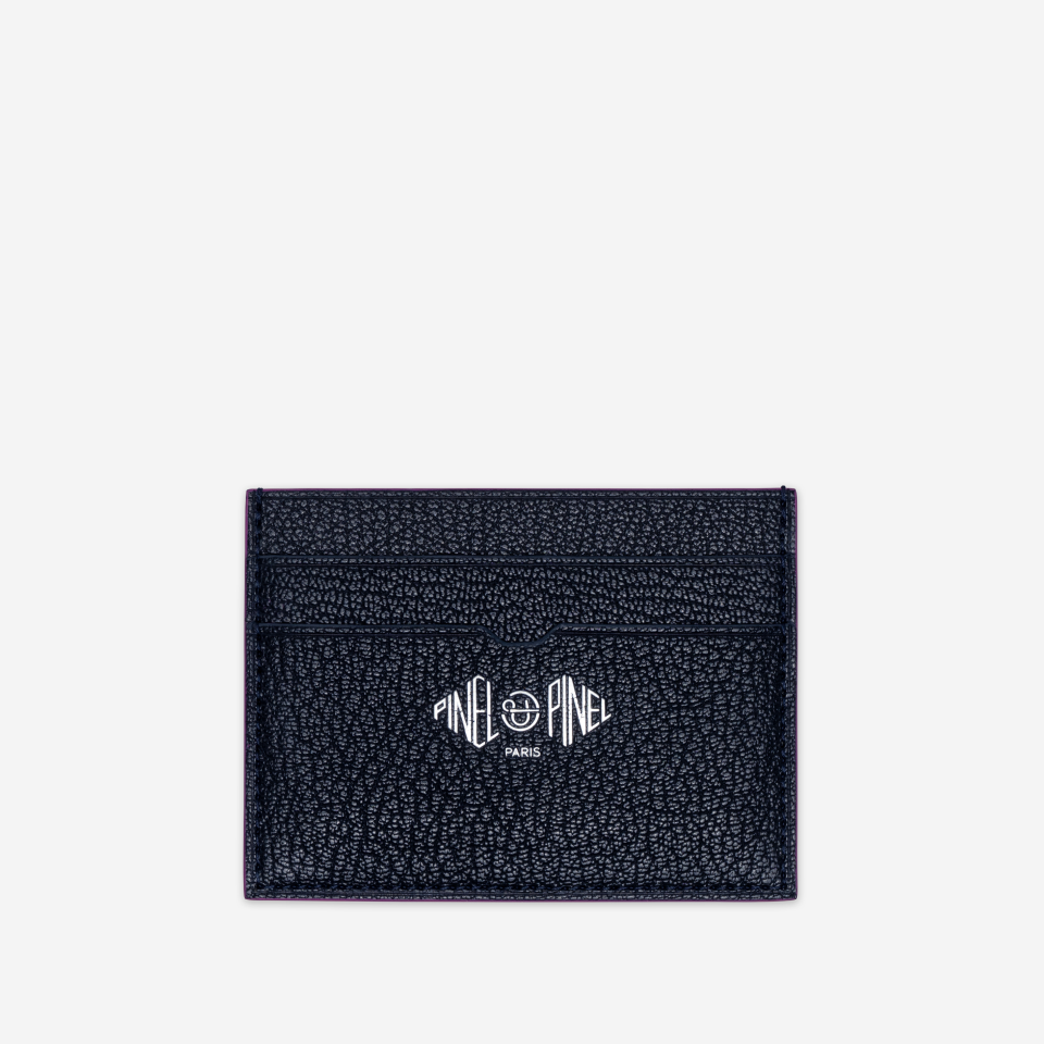 PINEL ET PINEL POP 3C GOATSKIN CARD HOLDER NAVY (GT)
