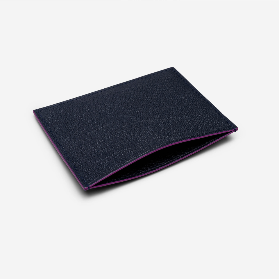 PINEL ET PINEL POP 3C GOATSKIN CARD HOLDER NAVY (GT)