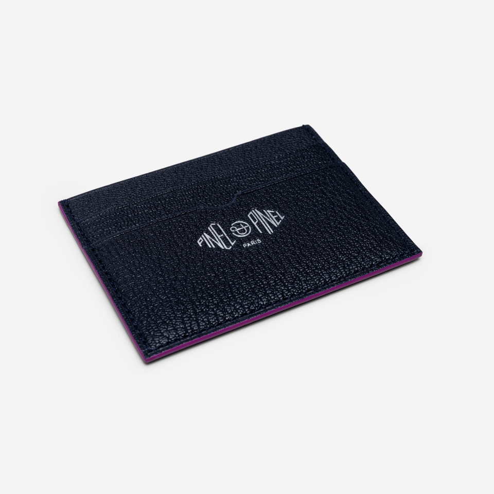 PINEL ET PINEL POP 3C GOATSKIN CARD HOLDER NAVY (GT)
