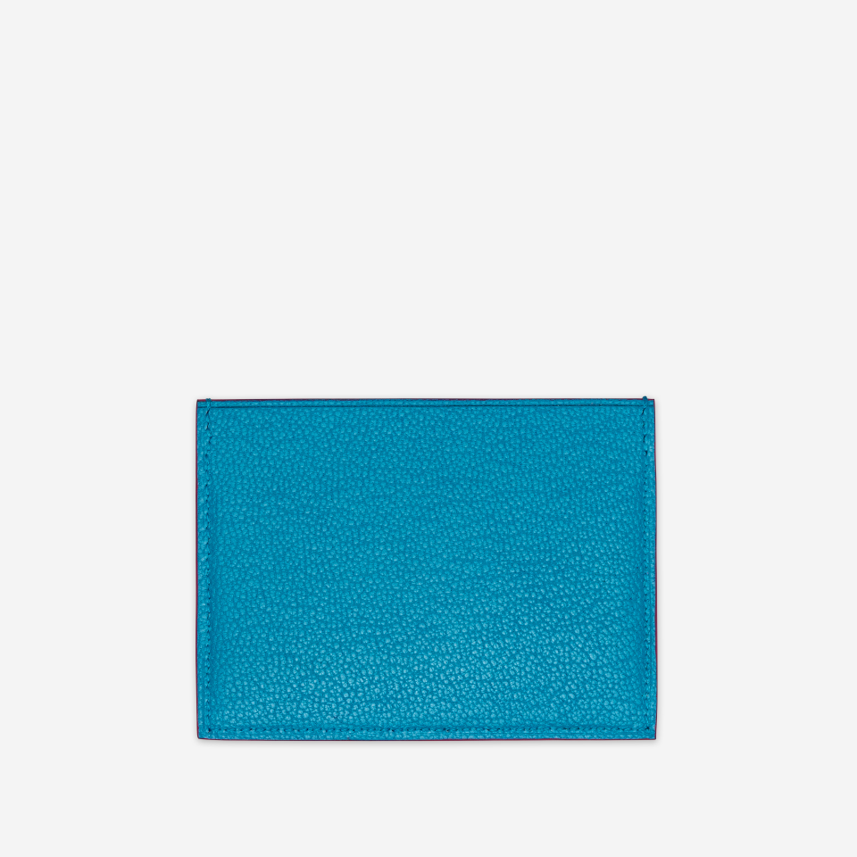 PINEL ET PINEL POP 3C GOATSKIN CARD HOLDER ELECTRIC BLUE (GT)