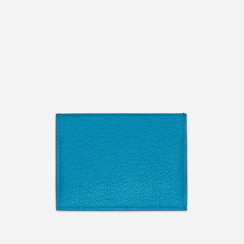 PINEL ET PINEL POP 3C GOATSKIN CARD HOLDER ELECTRIC BLUE (GT)