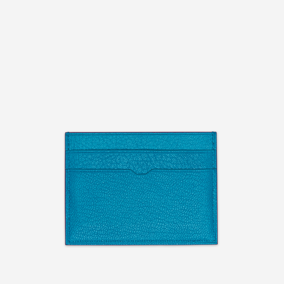 PINEL ET PINEL POP 5C GOATSKIN CARD HOLDER  ELECTRIC BLUE (GT)