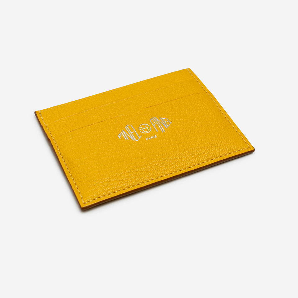 PINEL ET PINEL POP 5C GOATSKIN CARD HOLDER MIMOSA (GT)