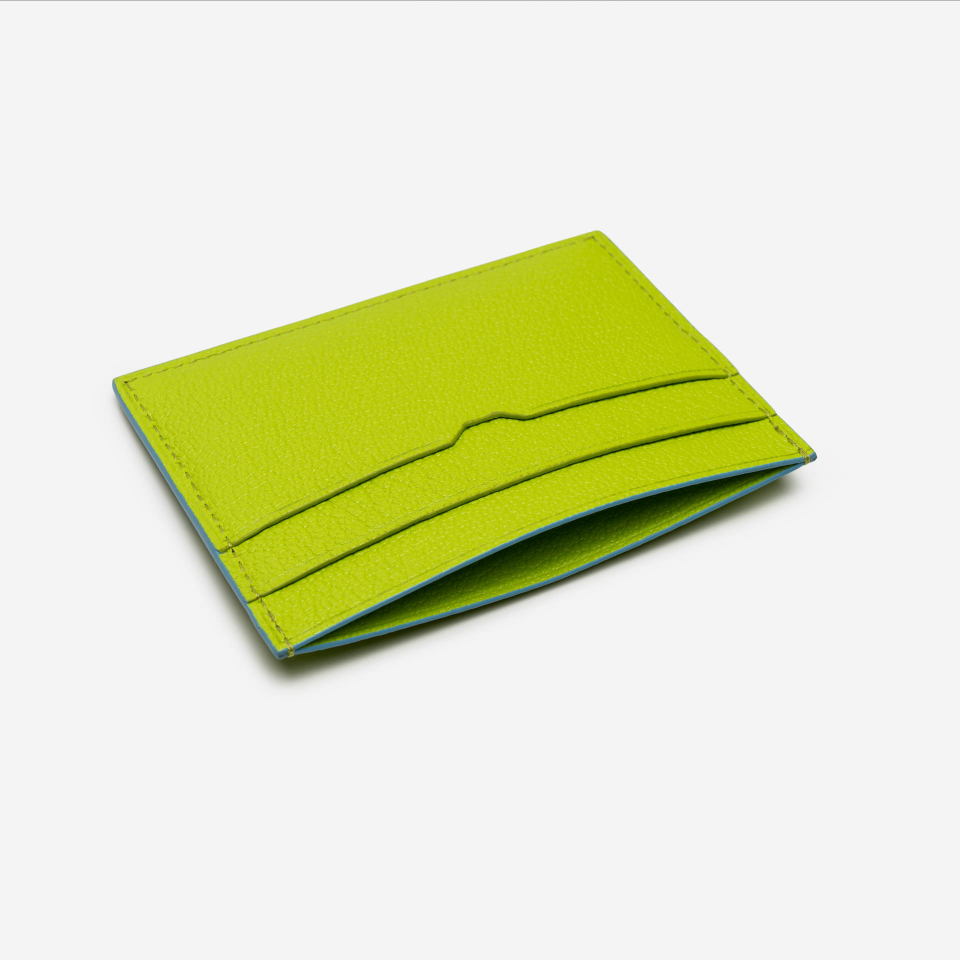 PINEL ET PINEL POP 5C GOATSKIN CARD HOLDER PISTACHE (GT)