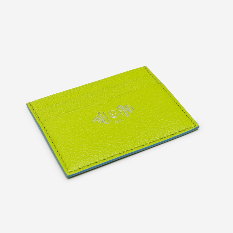 PINEL ET PINEL POP 5C GOATSKIN CARD HOLDER PISTACHE (GT)