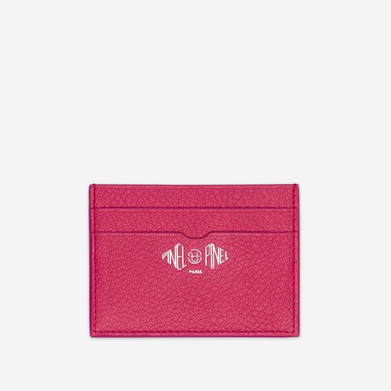 PINEL ET PINEL POP 3C COATED CANVAS CARD HOLDER LEMON INT. FUCHSIA