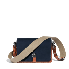 JOSEPH DUCLOS SAINT-CLAIR MESSENGER IN RIVIèRE ARPèGE LEATHER CHâTAIGNIER/BLEU RIVIèRE