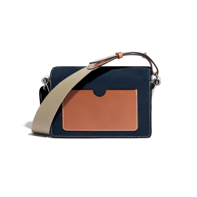 JOSEPH DUCLOS SAINT-CLAIR MESSENGER IN RIVIèRE ARPèGE LEATHER CHâTAIGNIER/BLEU RIVIèRE