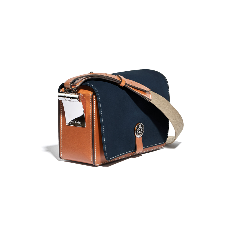 JOSEPH DUCLOS SAINT-CLAIR MESSENGER IN RIVIèRE ARPèGE LEATHER CHâTAIGNIER/BLEU RIVIèRE