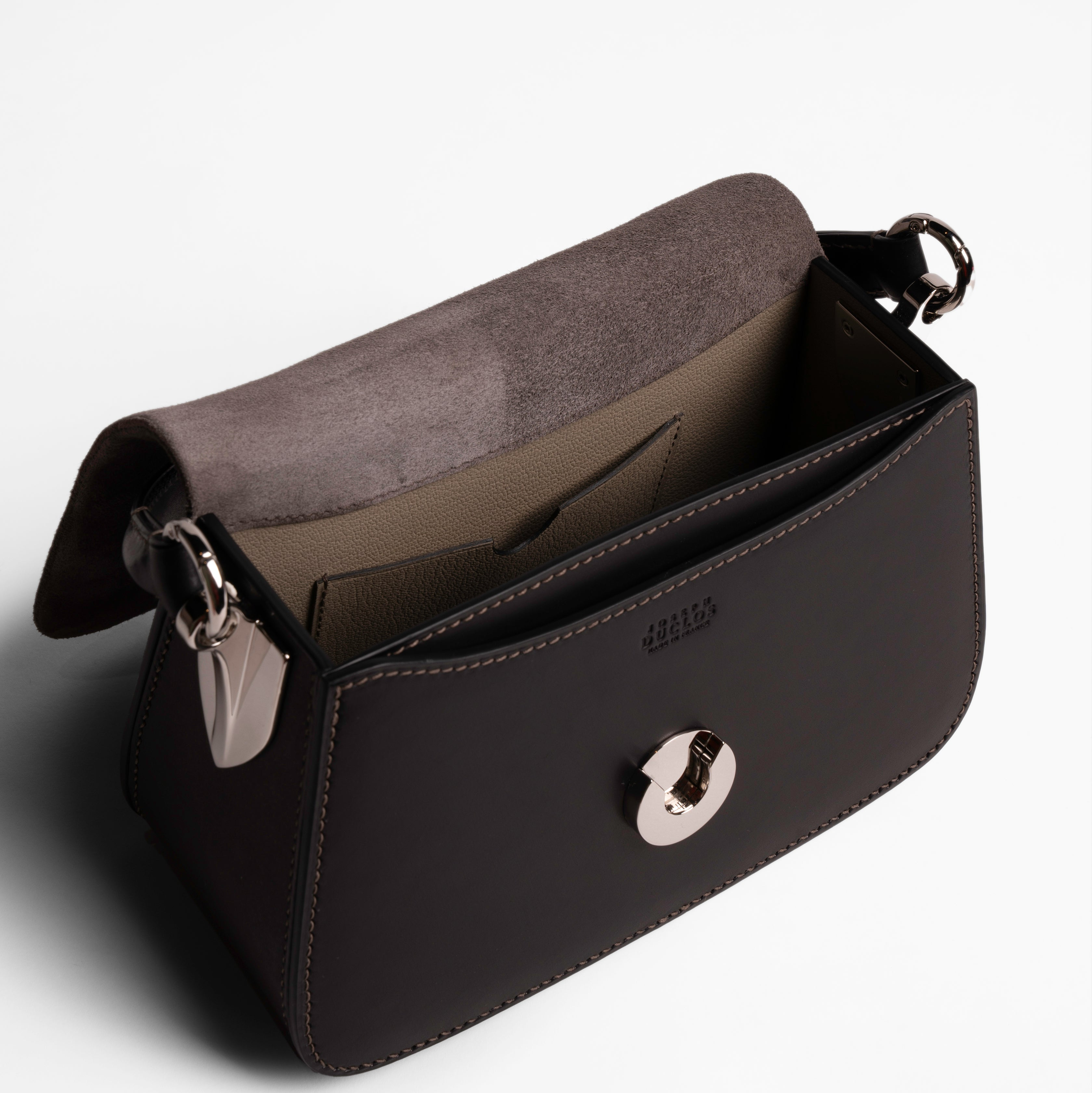 JOSEPH DUCLOS SAC SAINT-CLAIR ARPèGE LEATHER PALLADIUM NOIR/GRIS SOURIS