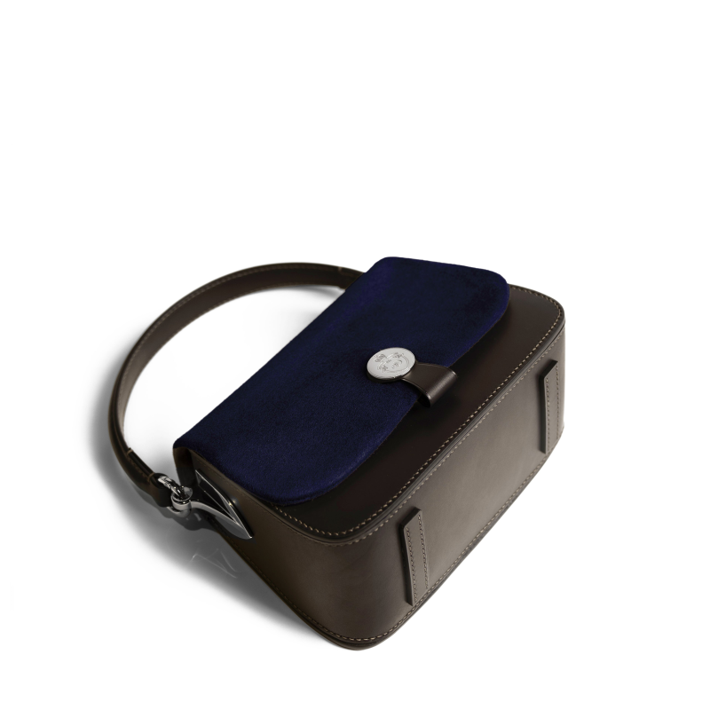 JOSEPH DUCLOS SAINT-CLAIR BAG IN RIVIèRE ARPèGE LEATHER PALLADIUM RIVIèRE & ARDOISE