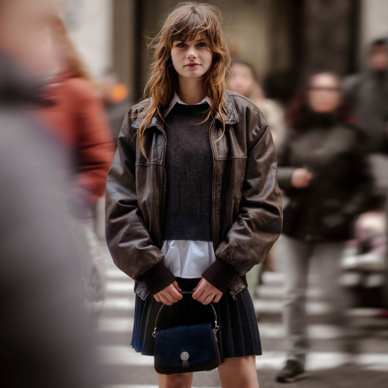 JOSEPH DUCLOS SAINT-CLAIR BAG IN RIVIèRE ARPèGE LEATHER PALLADIUM RIVIèRE & ARDOISE
