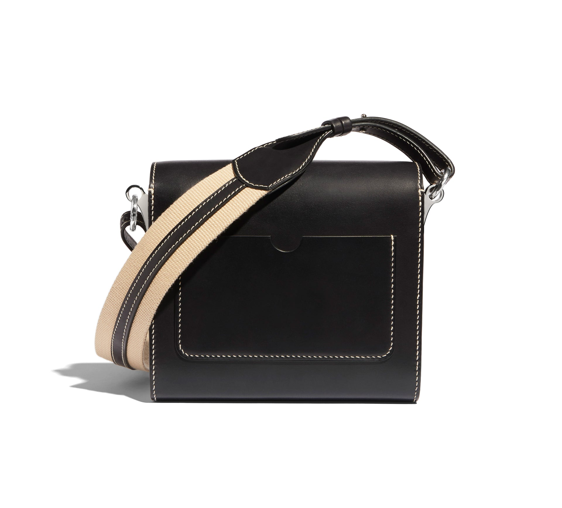JOSEPH DUCLOS SAINT-CLAIR CLUTCH IN BLACK SYMPHONIE LEATHER PALLADIUM-PLATED BRASS NOIR
