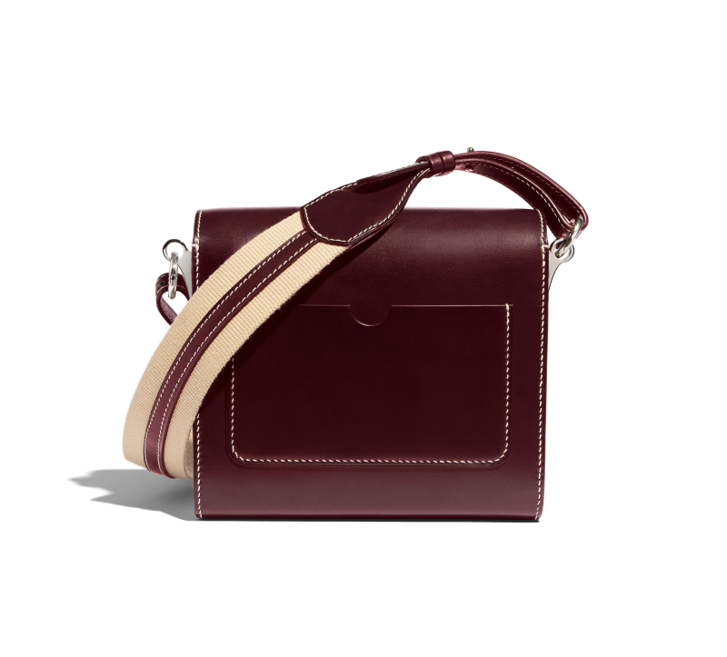 JOSEPH DUCLOS SAINT-CLAIR CLUTCH IN AUBERGINE SYMPHONIE LEATHER AUBERGINE  PALLADIUM PLATED BRASS