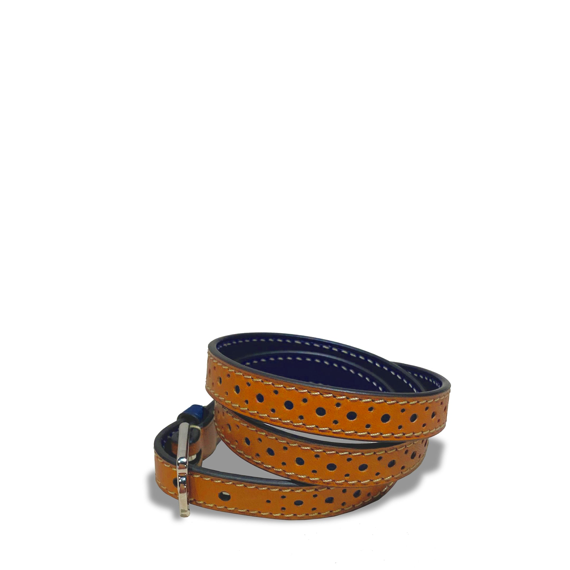 JOSEPH DUCLOS SAINT-CLAIR TROIS TOURS BRACELET IN CHâTAIGNIER HéRITAGE LEATHER