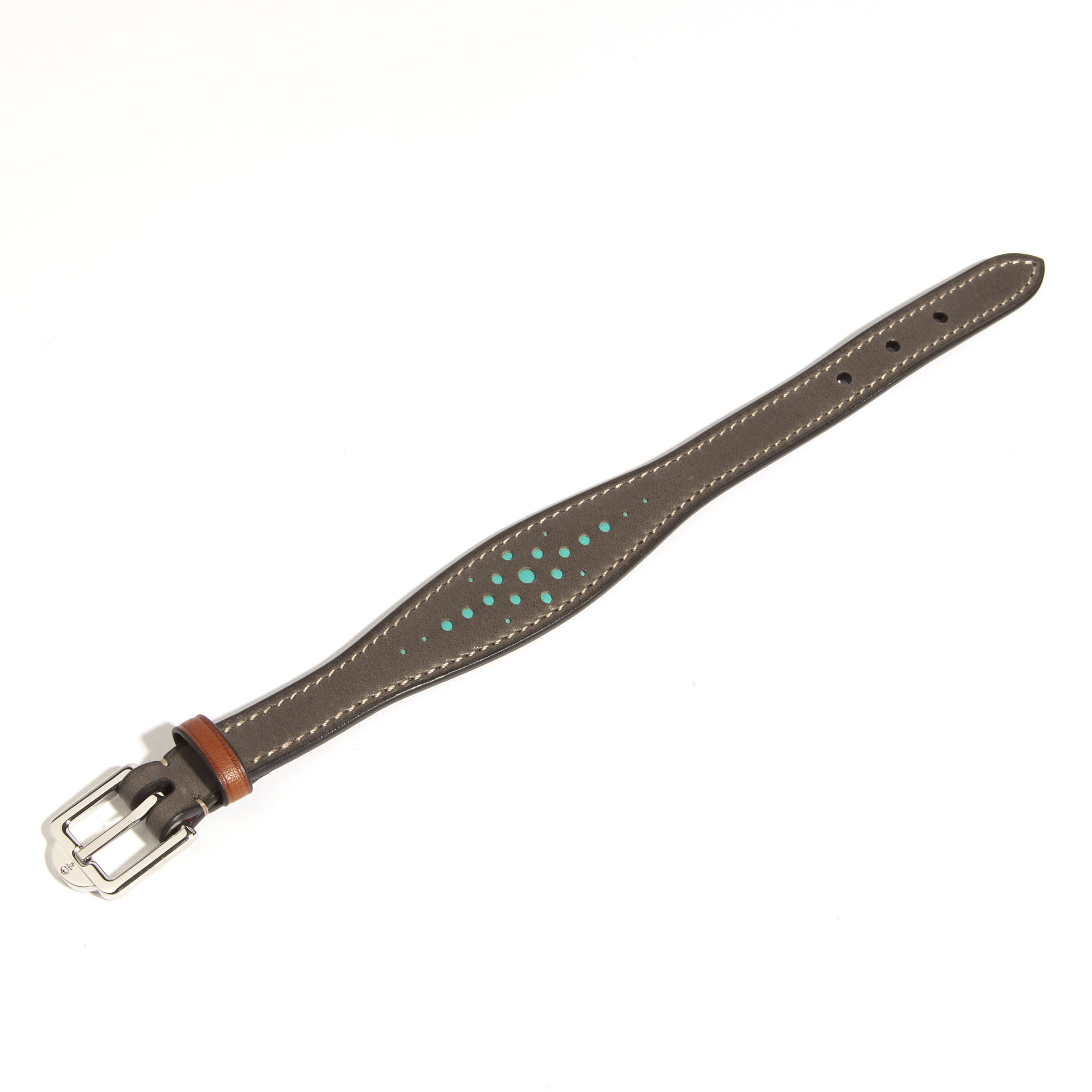 JOSEPH DUCLOS SAINT-CLAIR OGIVE BRACELET IN ARDOISE HéRITAGE LEATHER
