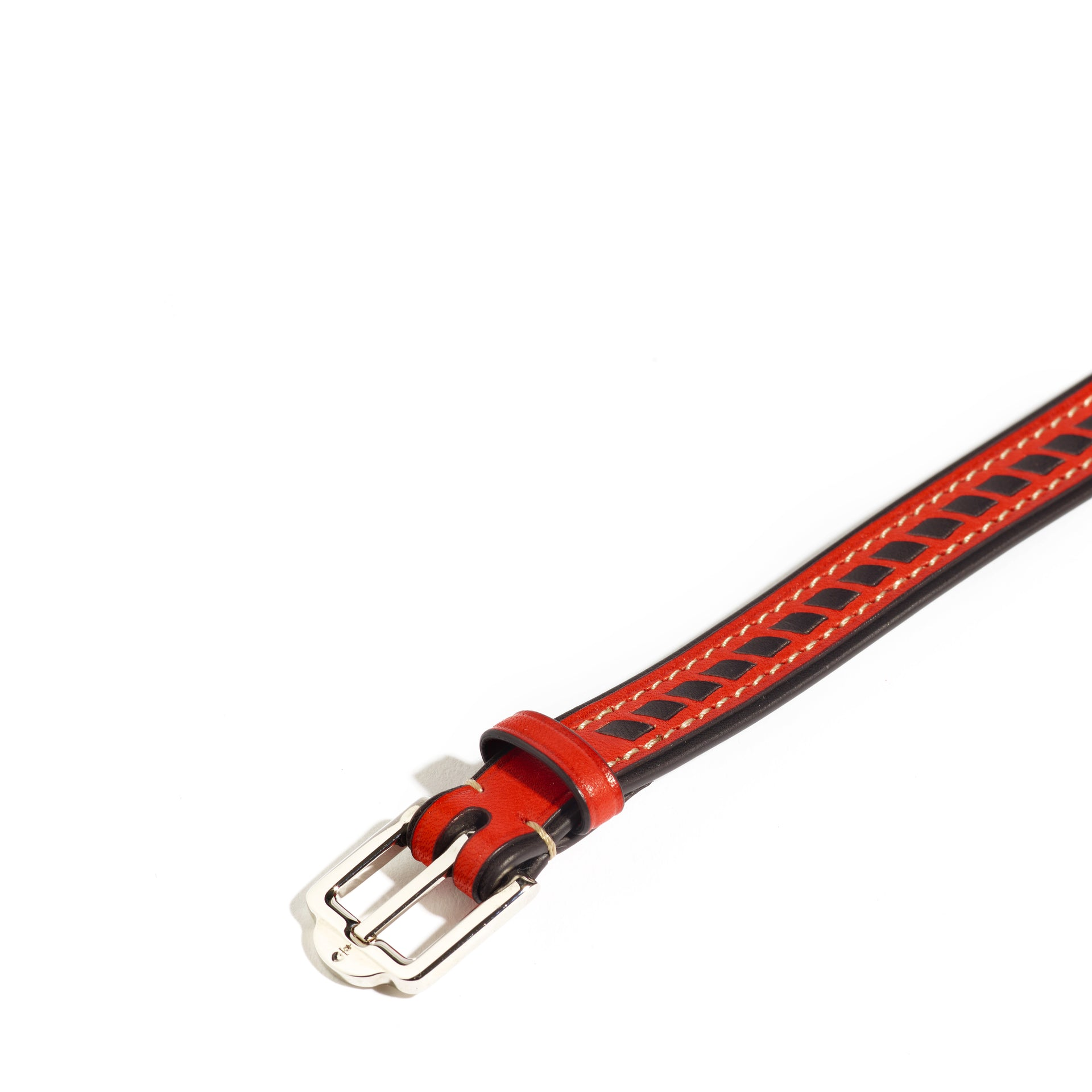 JOSEPH DUCLOS SAINT-CLAIR TRESSé BRACELET IN COQUELICOT HéRITAGE LEATHER