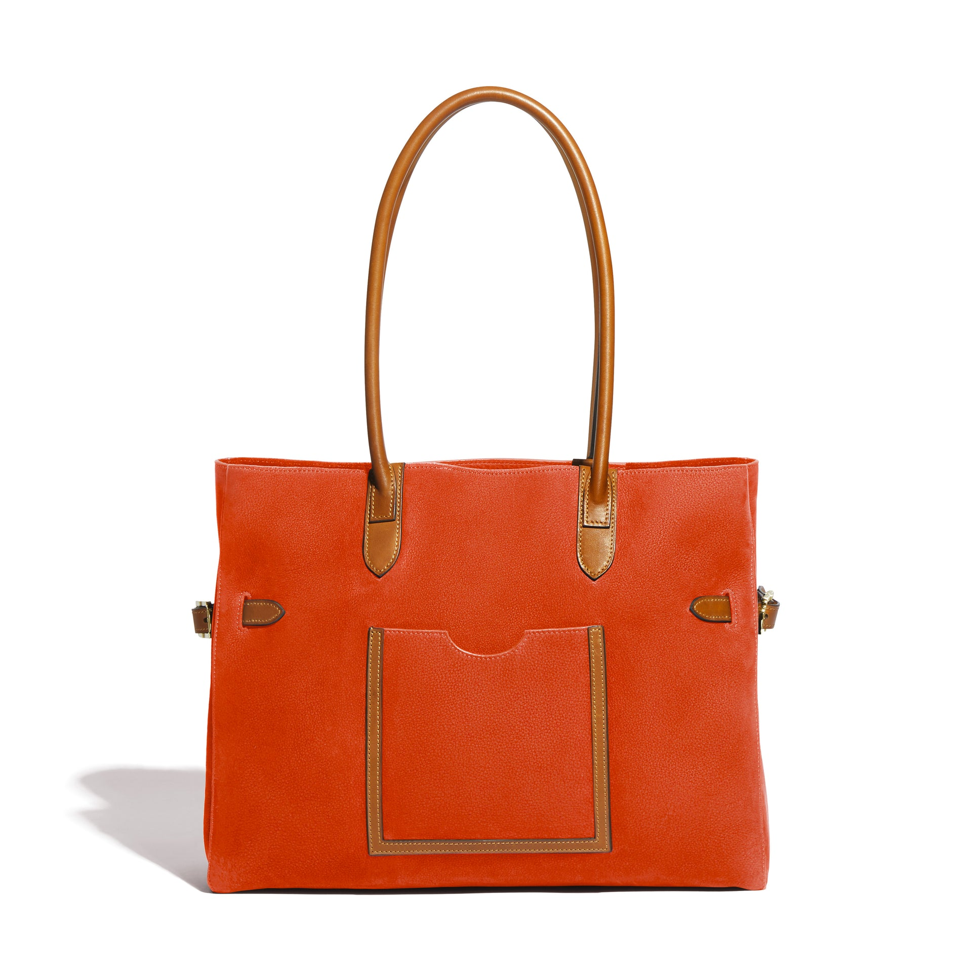 JOSEPH DUCLOS LECTOURE HORIZONTAL TOTE IN COQUELICOT ADAGIO LEATHER