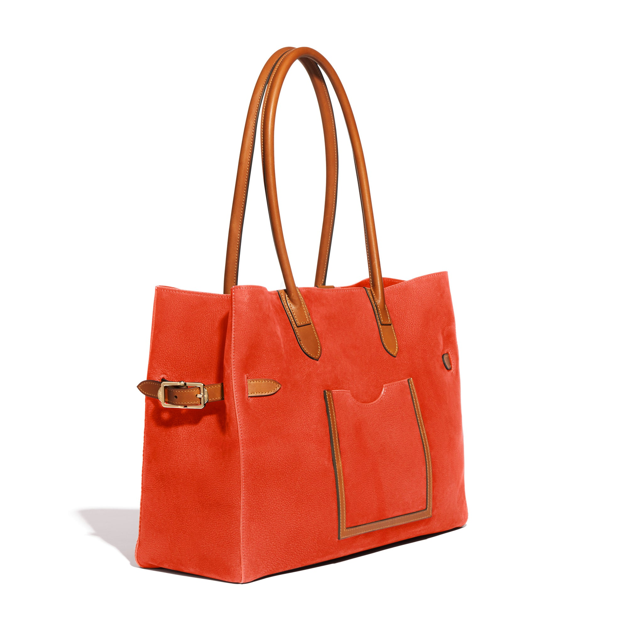 JOSEPH DUCLOS LECTOURE HORIZONTAL TOTE IN COQUELICOT ADAGIO LEATHER
