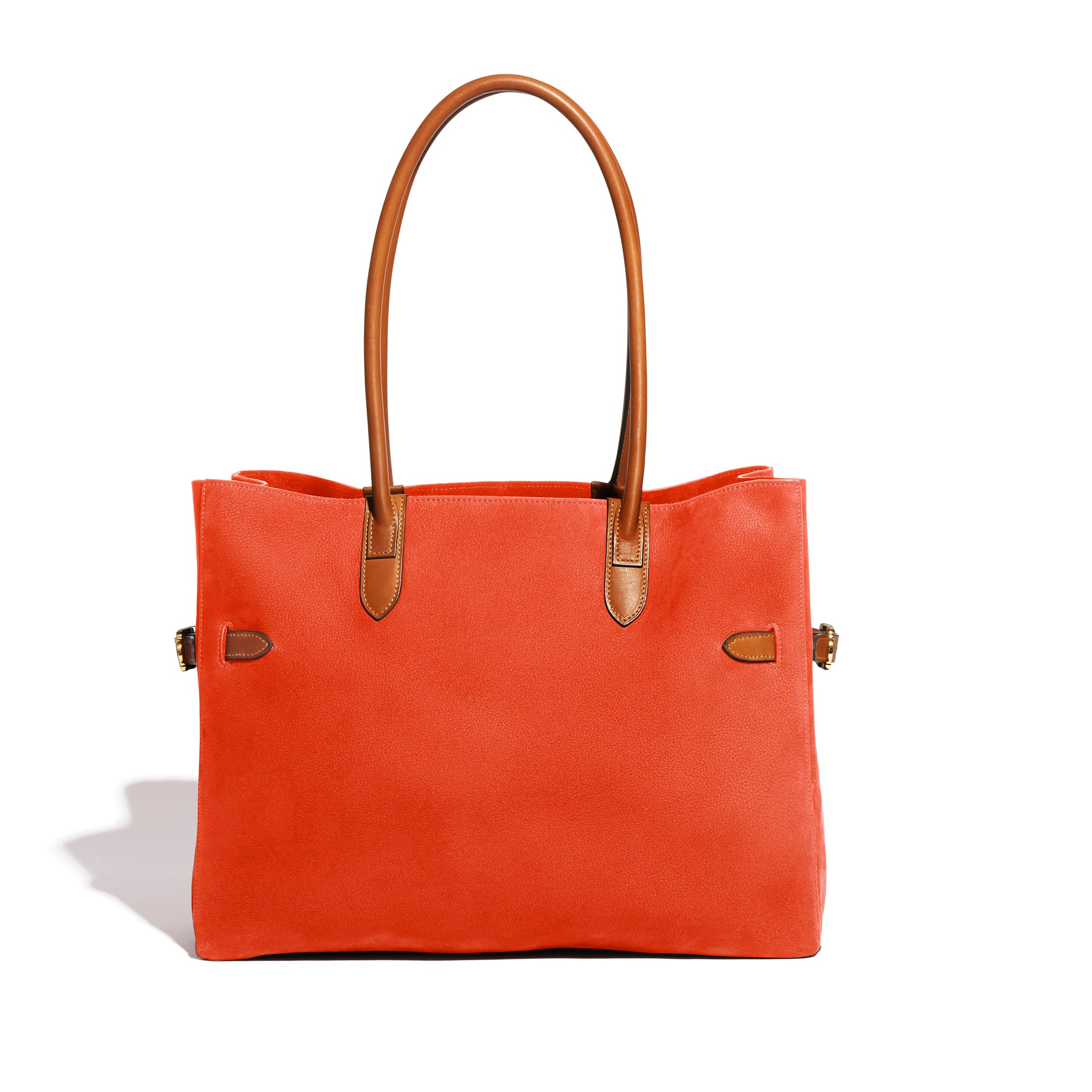 JOSEPH DUCLOS LECTOURE HORIZONTAL TOTE IN COQUELICOT ADAGIO LEATHER
