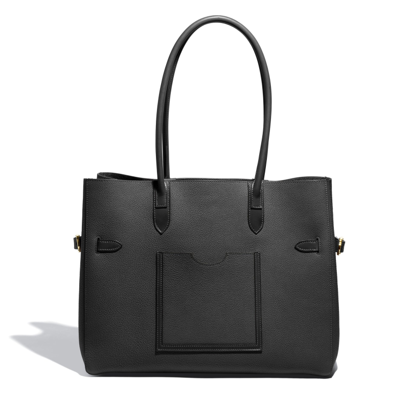 JOSEPH DUCLOS LECTOURE HORIZONTAL TOTE LEGATO LEATHER GOLD-PLATED BRASS BLACK