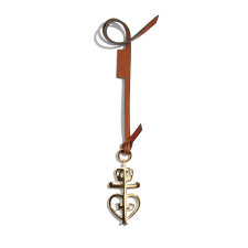 JOSEPH DUCLOS BAG CHARM IN CHâTAIGNIER HéRITAGE LEATHER