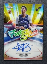 TOPPS CHROME ACE BAILEY RC ROOKIE FUTURE STARS GOLD REFRACTOR AUTO /50 2025-26