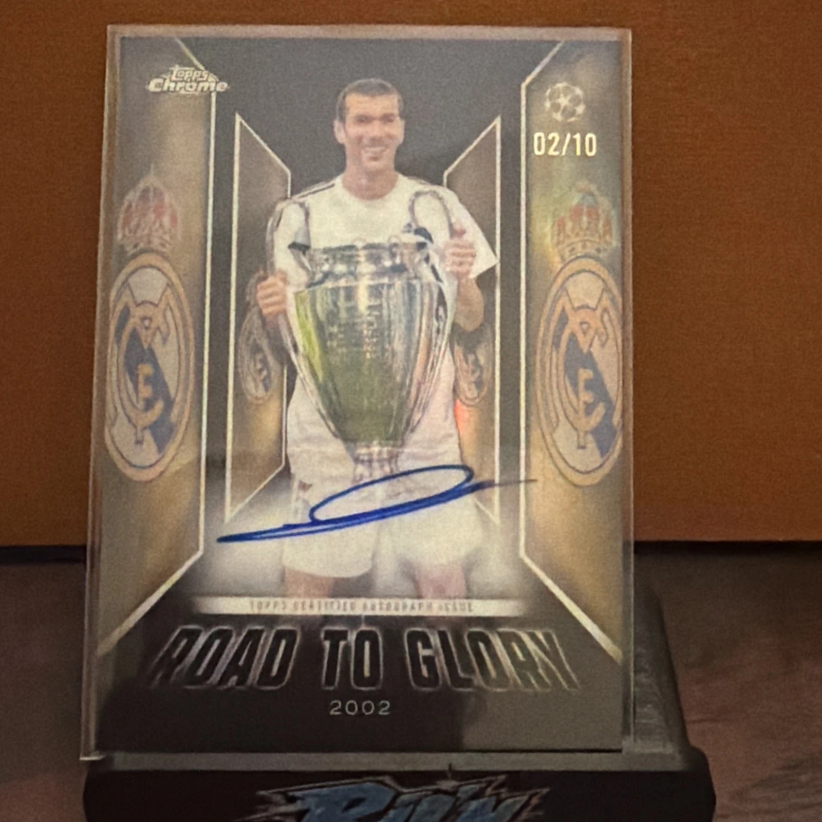 TOPPS ZINEDINE ZIDANE 2025-26 TOPPS CHROME ROAD TO GLORY BLACK AUTO 02/10