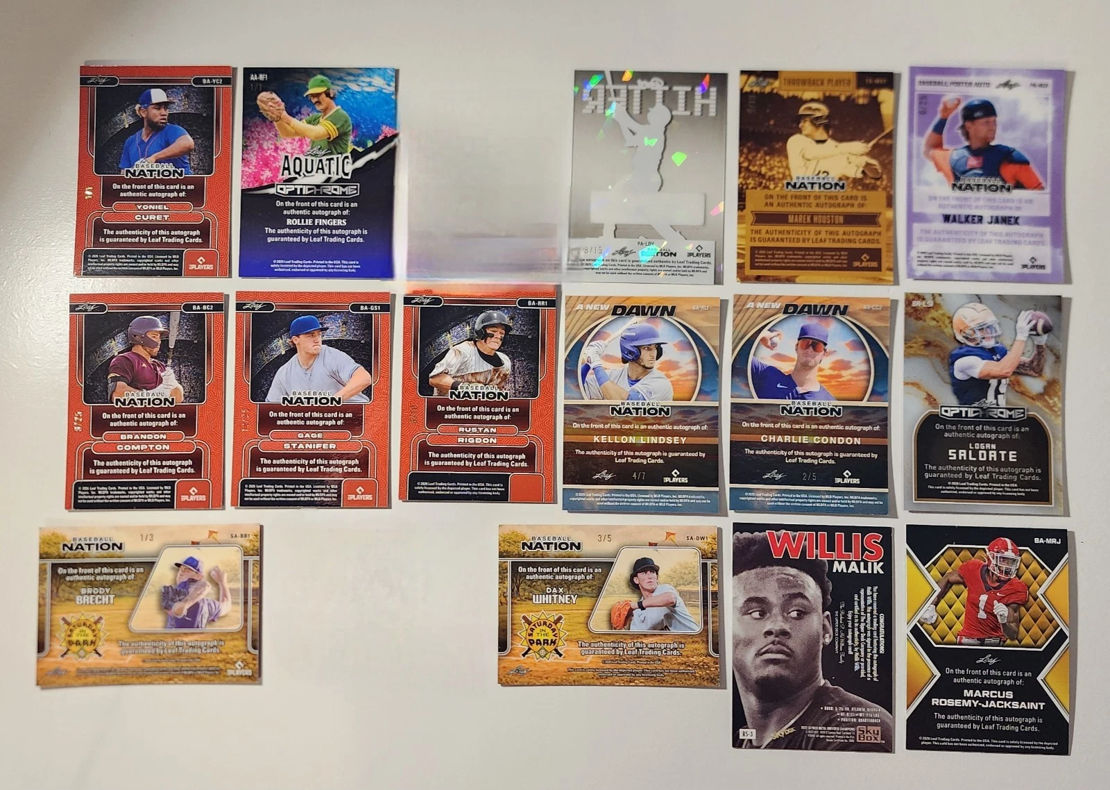 TOPPS/DONRUSS/ELITE/LEAF AUTO LOT - 63 CARDS- SP/SSP, 1/1S,