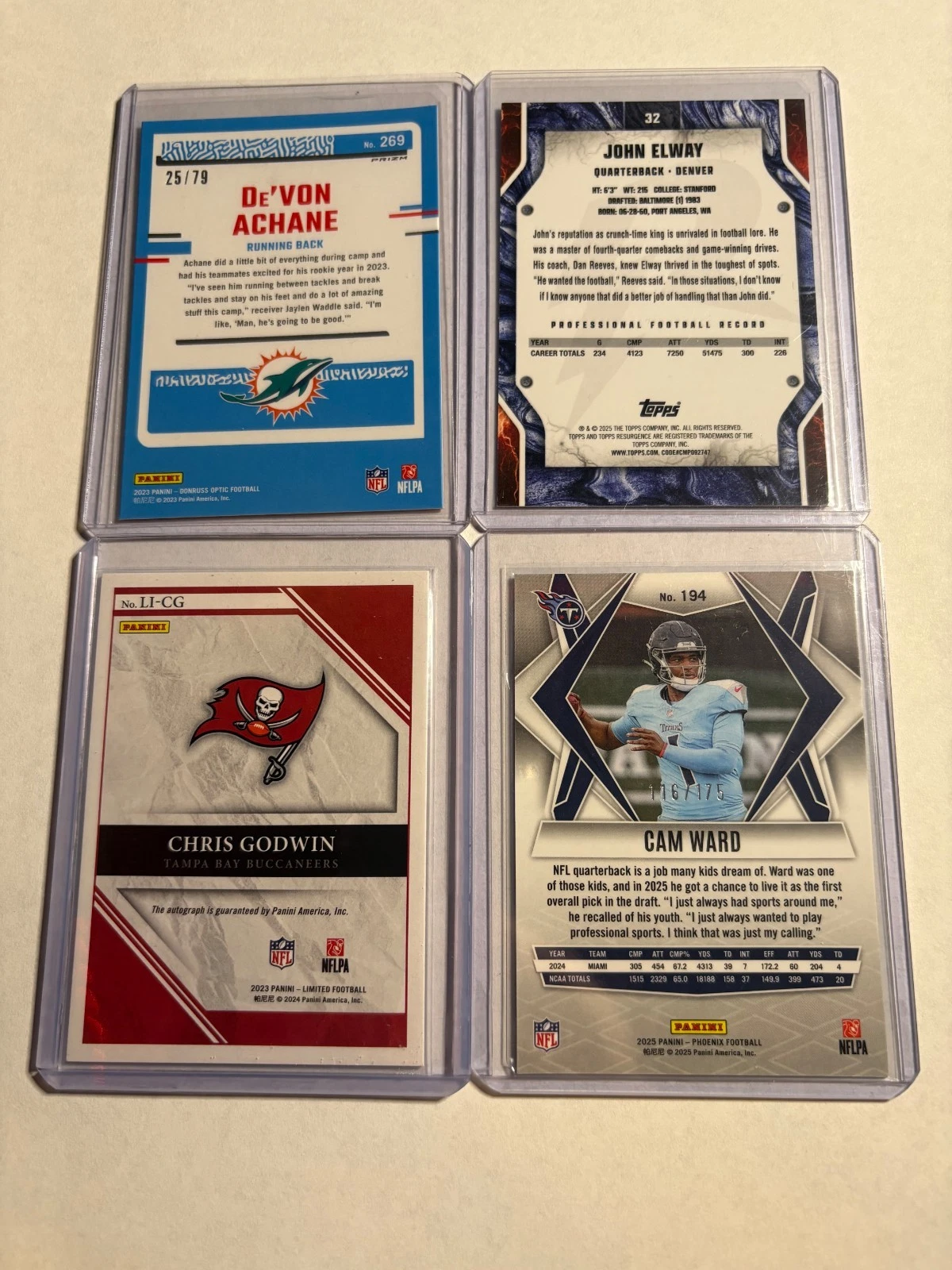 TOPPS& PANINI  FOOTBALL LOT! AUTOS, VETS, ROOKIES, NUMBERED, PARALLELS