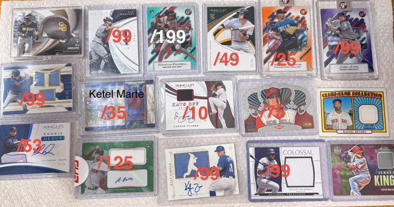 TOPPS HUGE BASEBALL CARD LOT,AUTOS,RELICS,#'D,INSERTS,REFRACTORS