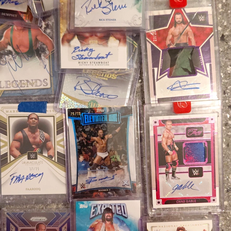 TOPPS/PANINI/LEAF AUTOS 13 CARD LOT. LEGENDS/WWE CHAD GABLE DREW MCINTYRE