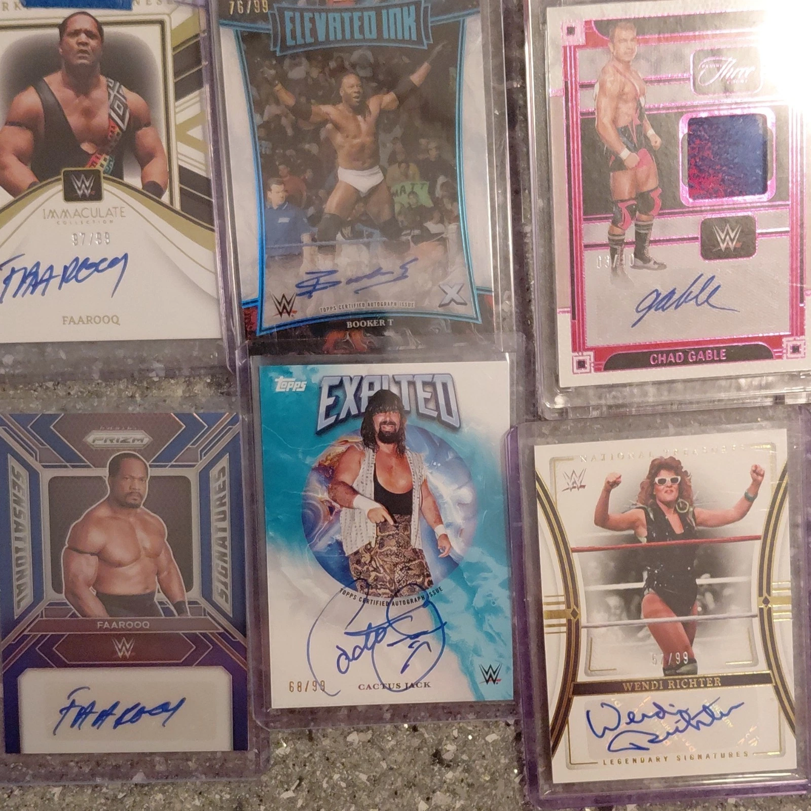 TOPPS/PANINI/LEAF AUTOS 13 CARD LOT. LEGENDS/WWE CHAD GABLE DREW MCINTYRE