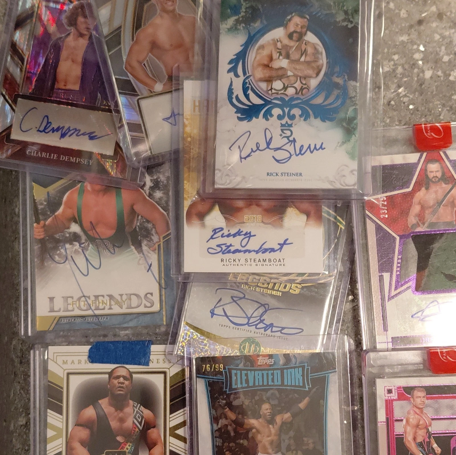 TOPPS/PANINI/LEAF AUTOS 13 CARD LOT. LEGENDS/WWE CHAD GABLE DREW MCINTYRE