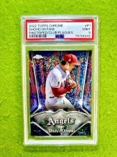 TOPPS SHOHEI OHTANI WHITE SPARKLE PRIZM REFRACTOR CARD GRADED PSA 9