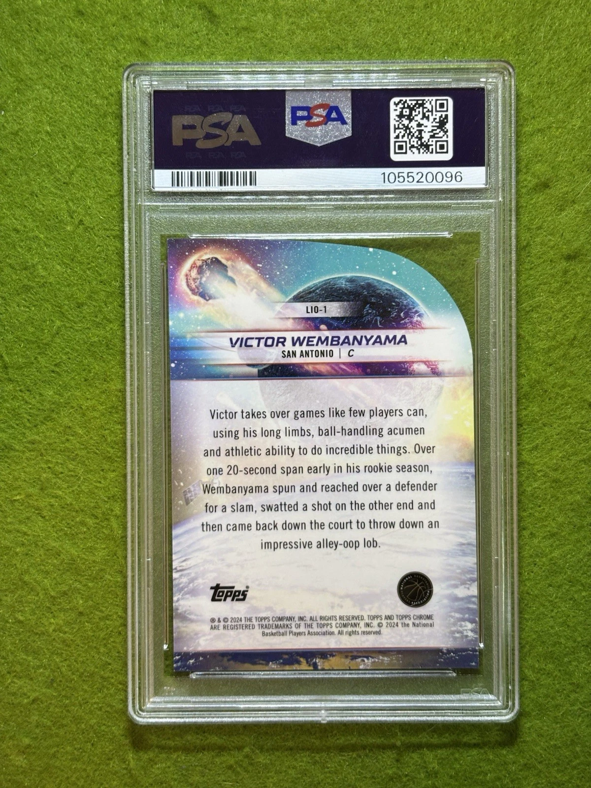 TOPPS VICTOR WEMBANYAMA DIECUT CHROME ROOKIE CARD PSA 9 SP 2023 COSMIC CHROME RC SPURS