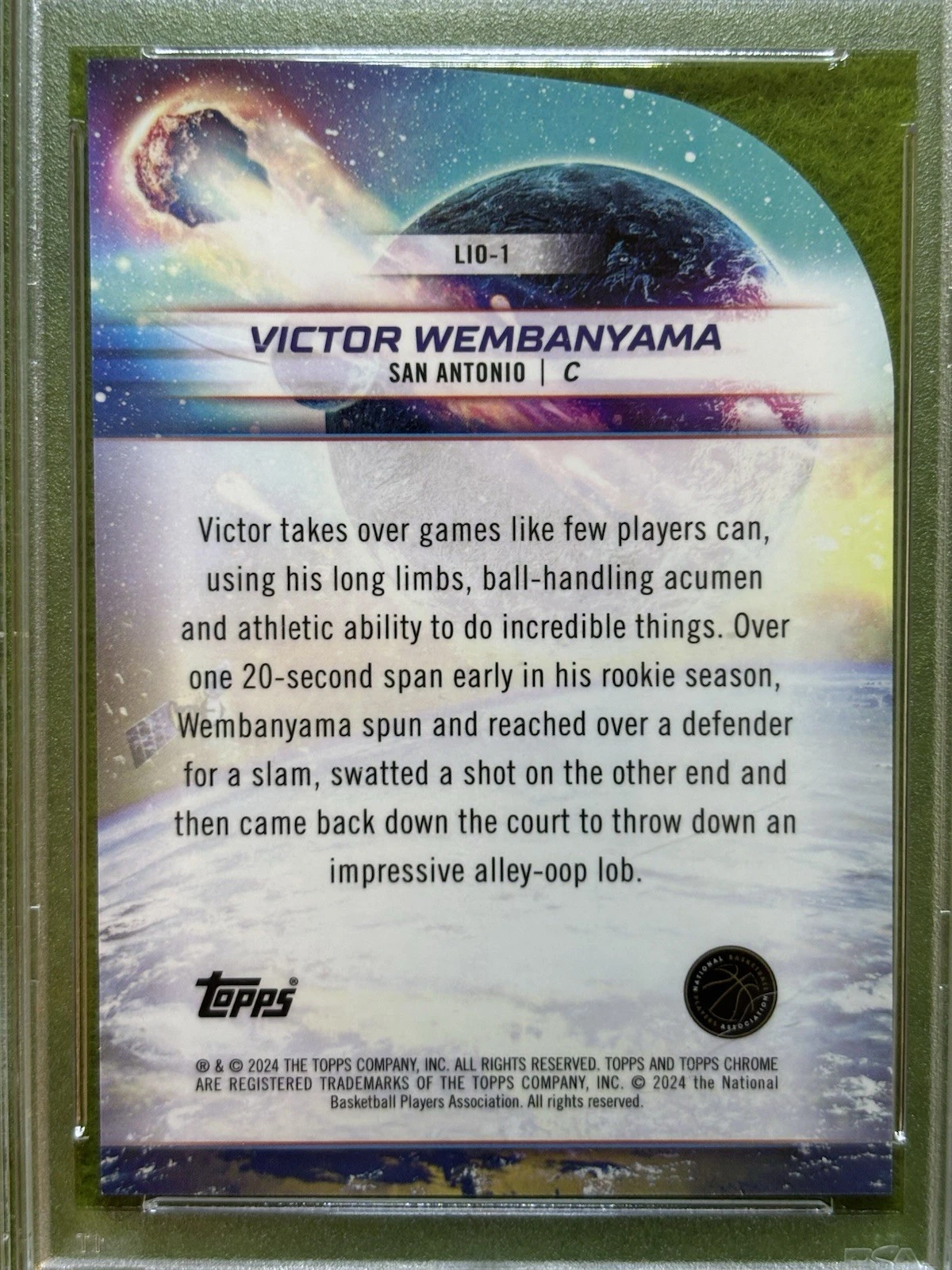 TOPPS VICTOR WEMBANYAMA DIECUT CHROME ROOKIE CARD PSA 9 SP 2023 COSMIC CHROME RC SPURS