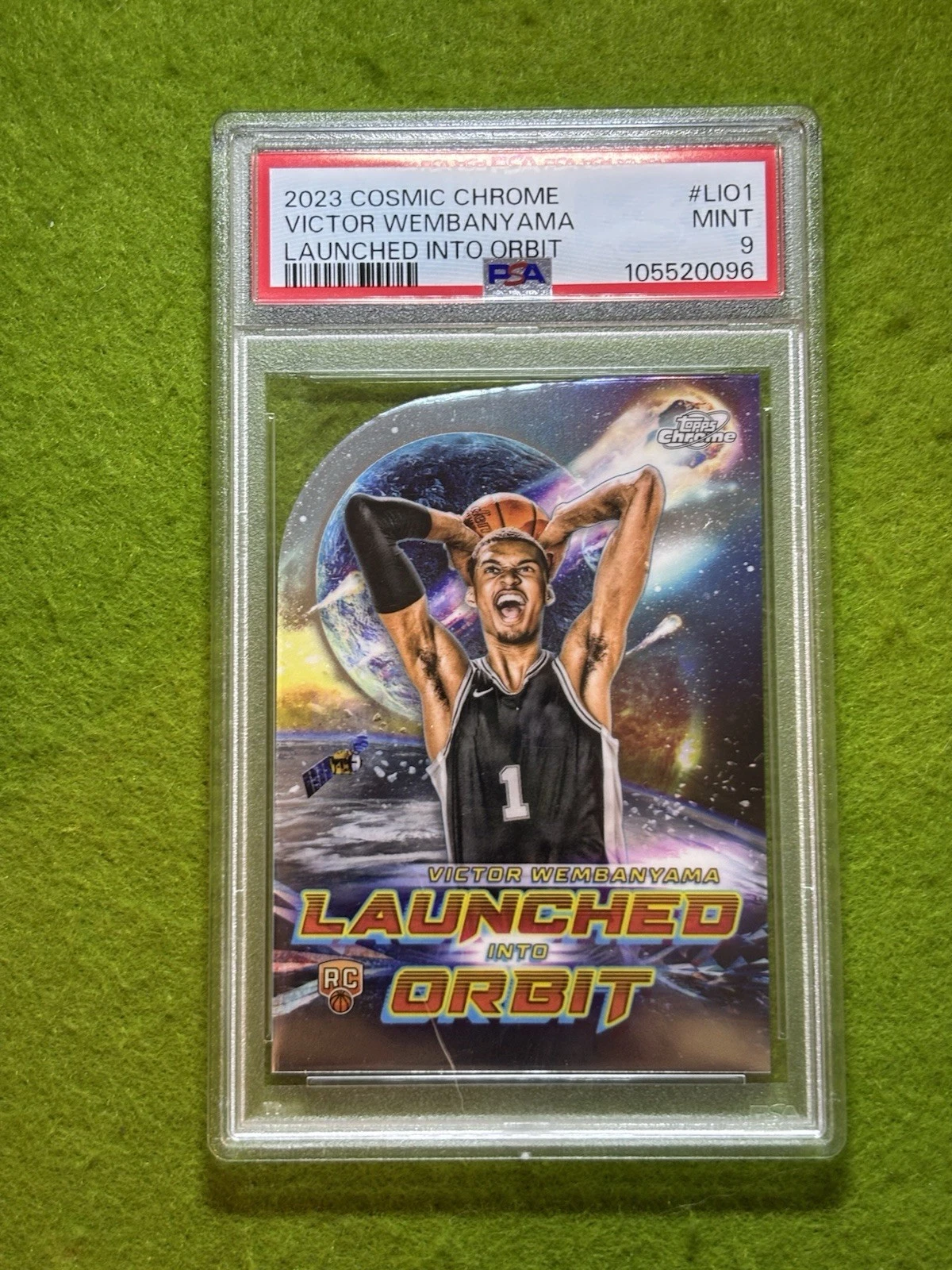 TOPPS VICTOR WEMBANYAMA DIECUT CHROME ROOKIE CARD PSA 9 SP 2023 COSMIC CHROME RC SPURS