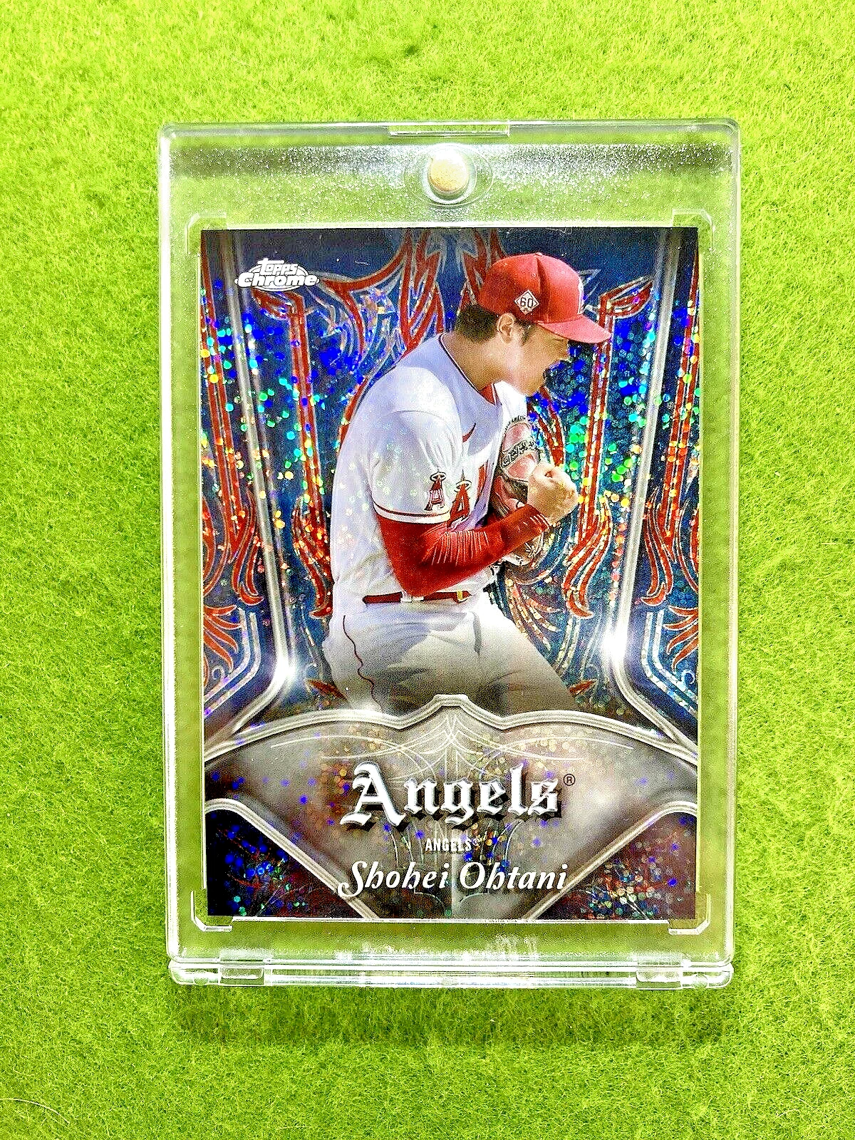 TOPPS SHOHEI OHTANI WHITE SPARKLE PRIZM CHROME REFRACTOR SP CARD 2022 SHOHEI OHTANI