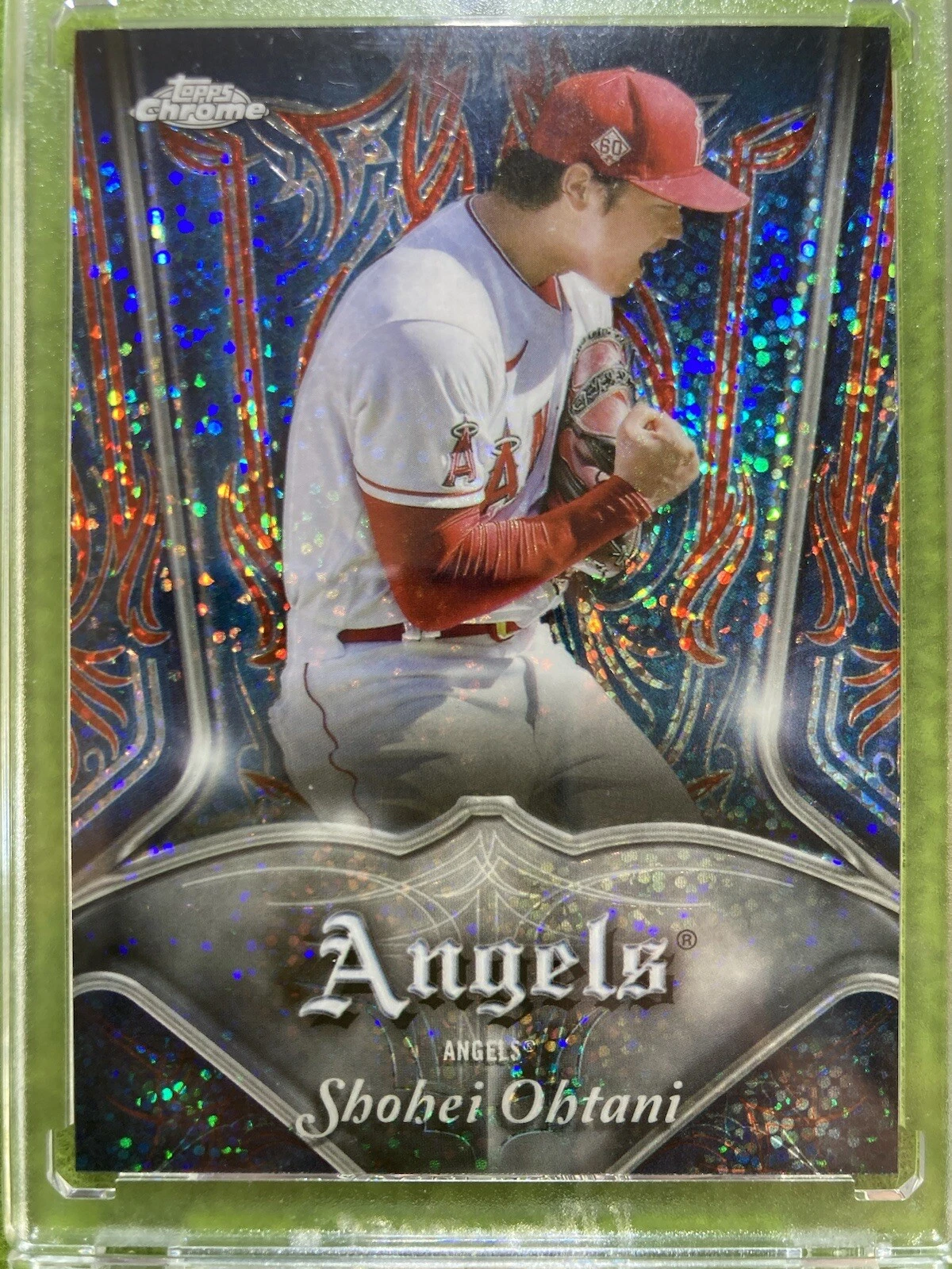 TOPPS SHOHEI OHTANI WHITE SPARKLE PRIZM CHROME REFRACTOR SP CARD 2022 SHOHEI OHTANI