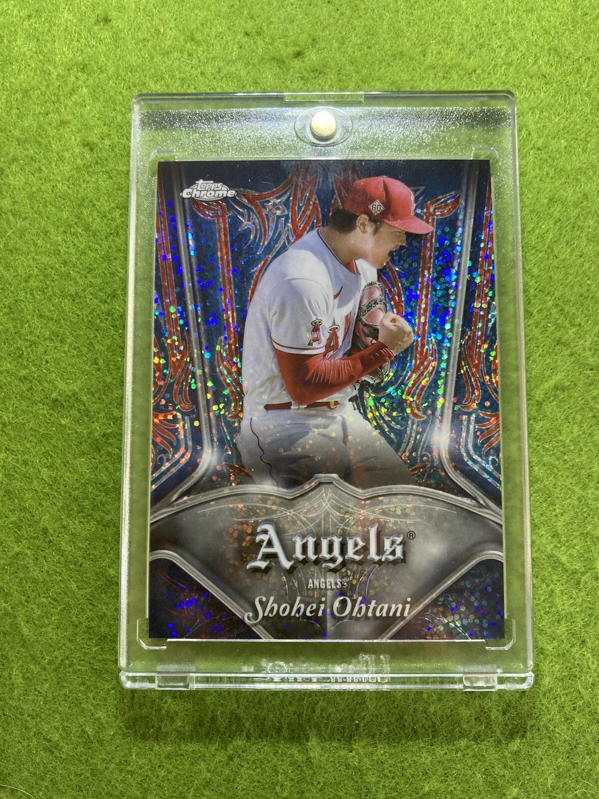 TOPPS SHOHEI OHTANI WHITE SPARKLE PRIZM CHROME REFRACTOR SP CARD 2022 SHOHEI OHTANI