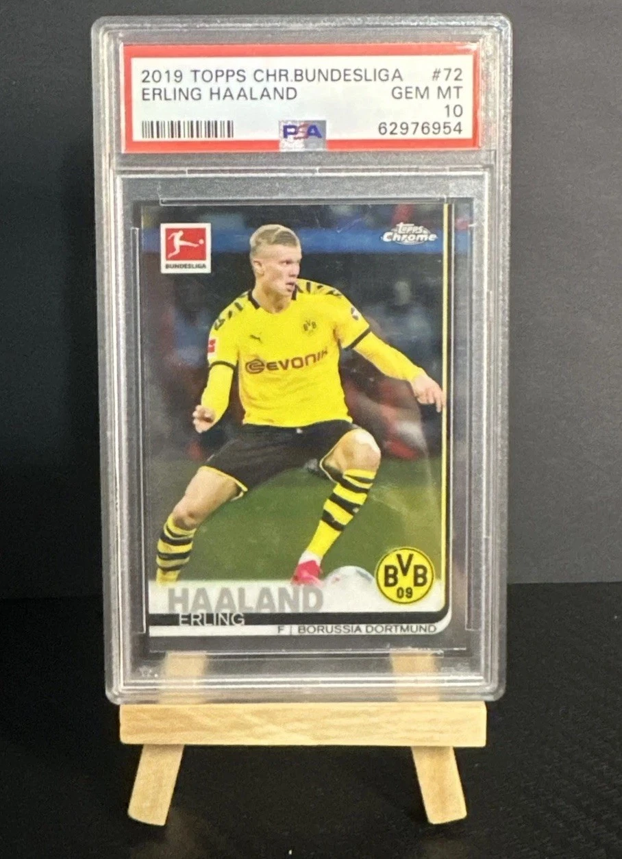 TOPPS CHROME BUNDESLIGA ERLING HAALAND ROOKIE RC SP #72 PSA 10 GEM MINT 2019