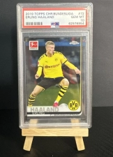 TOPPS CHROME BUNDESLIGA ERLING HAALAND ROOKIE RC SP #72 PSA 10 GEM MINT 2019