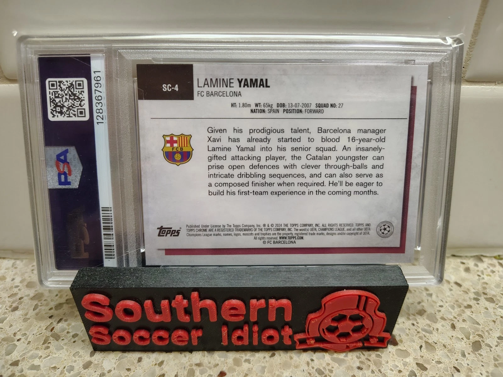TOPPS NSCC CHROME UEFA UCC LAMINE YAMAL RC PSA 10 & BONUS CARD 2024