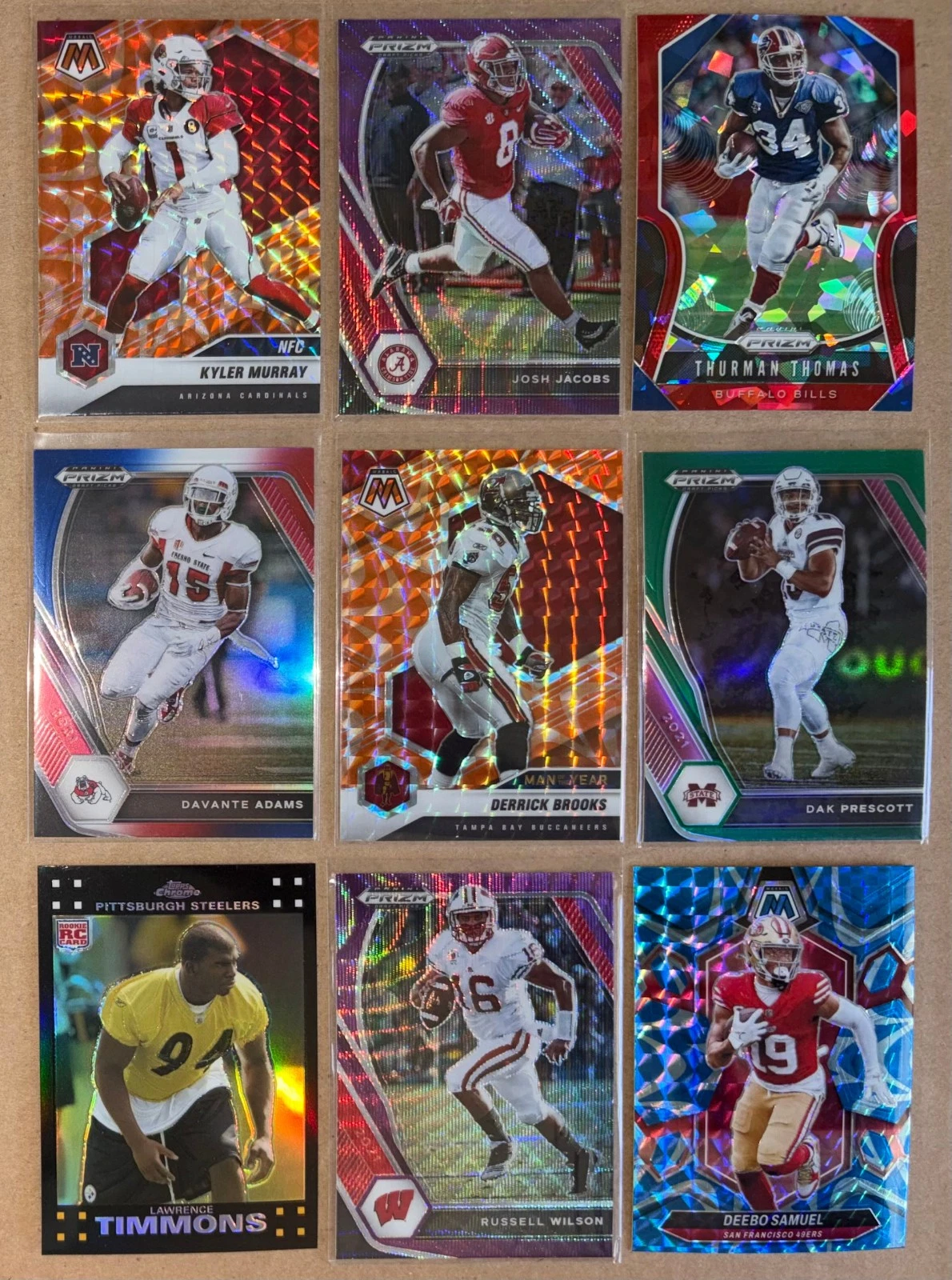 TOPPS FOOTBALL REFRACTOR PRIZM LOT - FULL SHOEBOX - ROOKIES, STARS