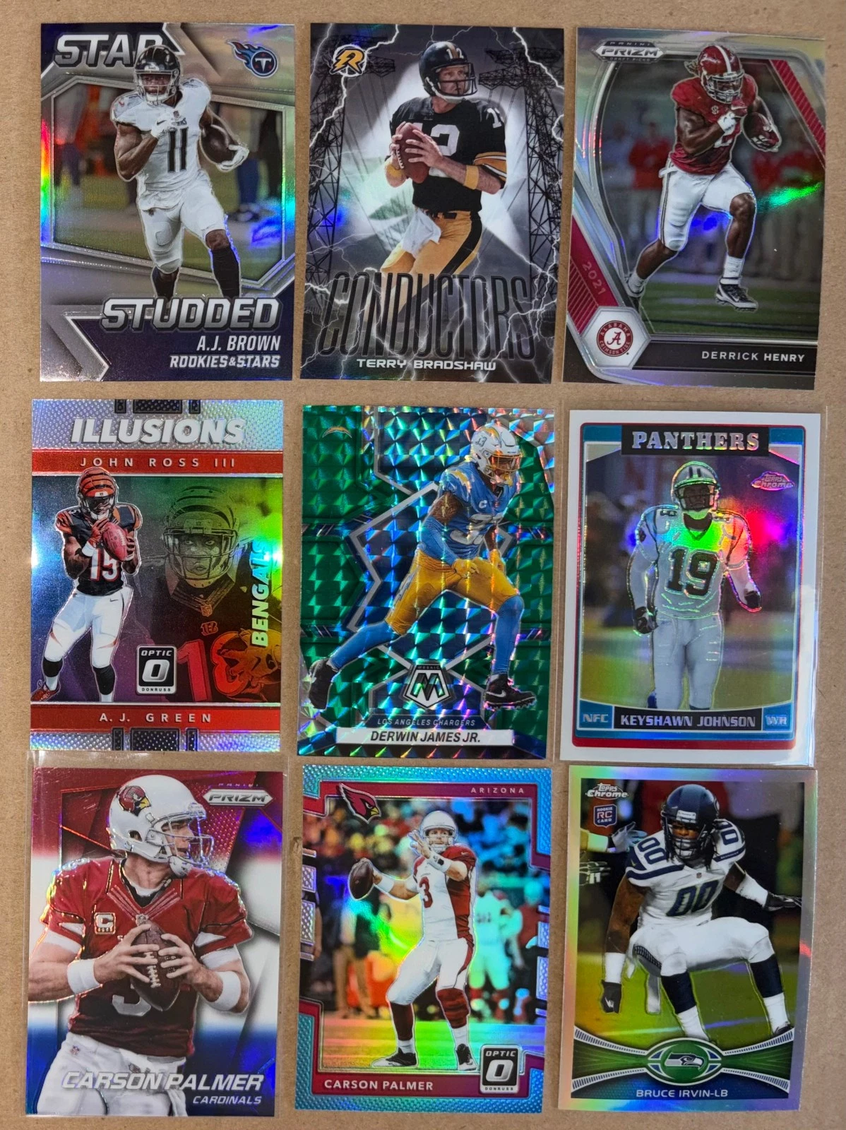 TOPPS FOOTBALL REFRACTOR PRIZM LOT - FULL SHOEBOX - ROOKIES, STARS
