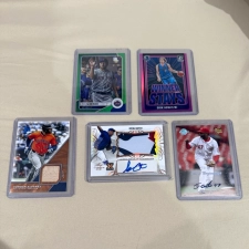 TOPPS/PANINI/LEAF/UD MIXED MLB NBA 5-CARD AUTO PATCH RELIC #D LOT