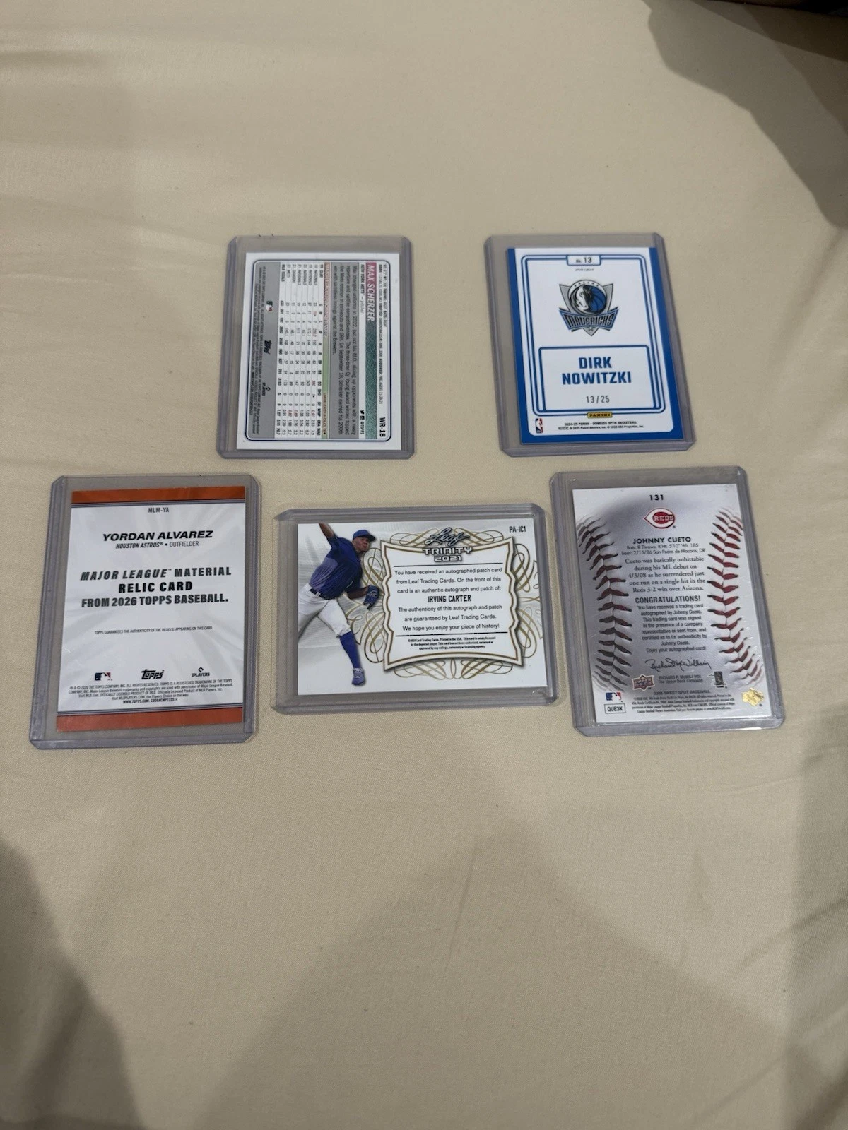 TOPPS/PANINI/LEAF/UD MIXED MLB NBA 5-CARD AUTO PATCH RELIC #D LOT