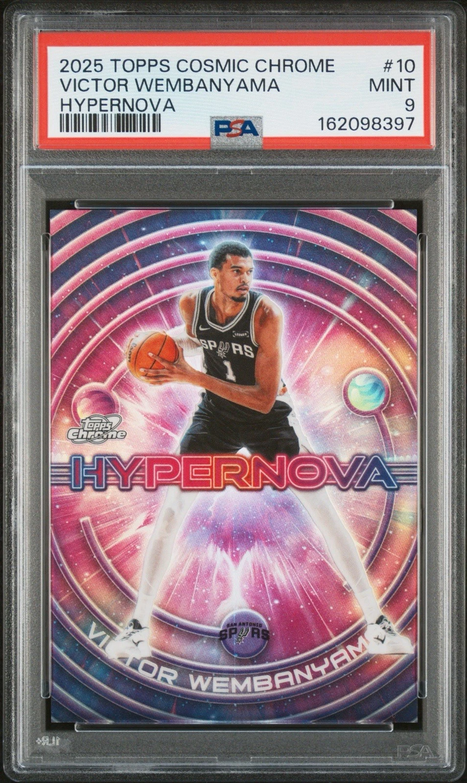 TOPPS COSMIC CHROME HYPERNOVA VICTOR WEMBANYAMA PSA 9 MINT 2025